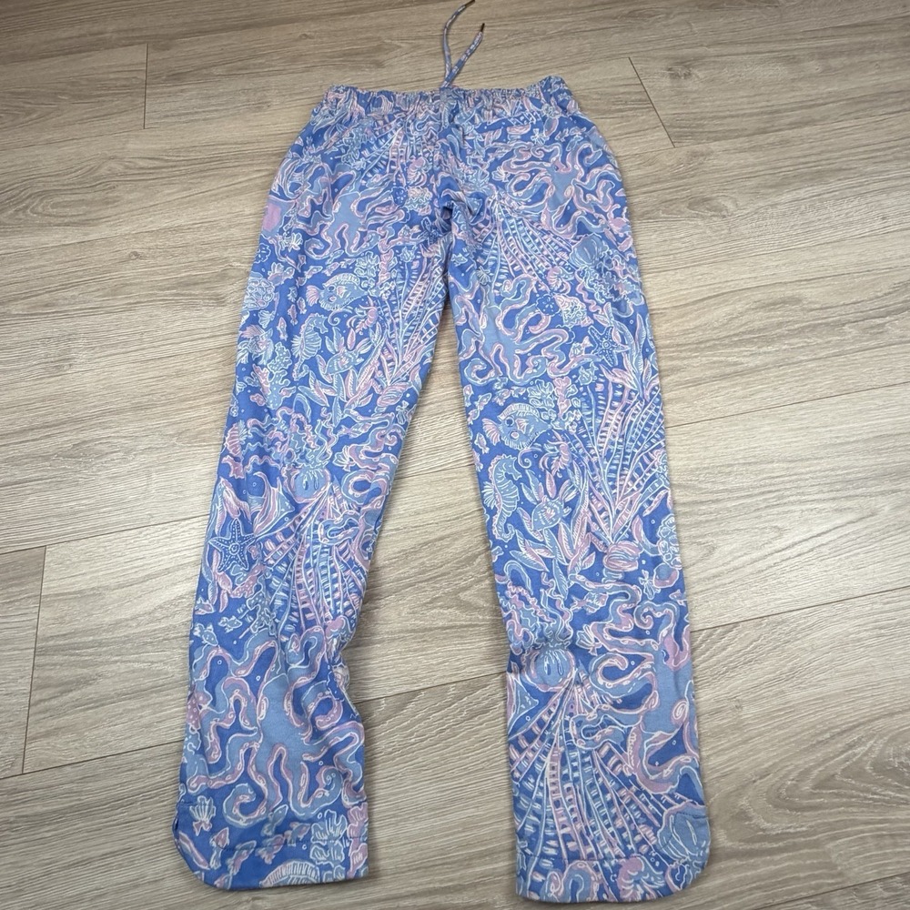 Lilly Pulitzer Enora Knit Pants Sz XS Boca Blue Sea What I Sea Jogger New - Picture 6 of 6
